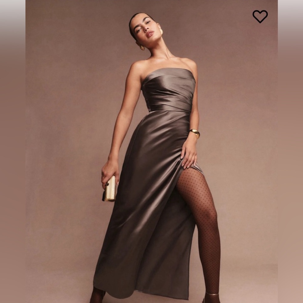 Reformation Barrow Silk Dress - Brown Magnetic Sz 6 NWT